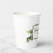 Groen Engels Ivy Vine Waterverf Wedding Papieren Bekers (Rechts)