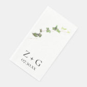 Groen Engels Ivy Vine Waterverf Wedding Servet (Hoek)