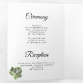 Groen Engels Ivy Vine Waterverf Wedding Tri-Fold Drieluik Uitnodiging (Binnenzijde eerst)