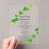 Groen Engels Ivy Vine Wedding Acryl Uitnodigingen (Insitu (Draagbaar))