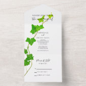 Groen Engels Ivy Vine Wedding All In One Uitnodiging (Binnen)