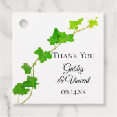 Groen Engels Ivy Vine Wedding Favor Labels (Voorkant)
