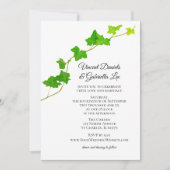 Groen Engels Ivy Vine Wedding Invitation Kaart (Voorkant)