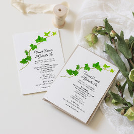 Groen Engels Ivy Vine Wedding Invitation Kaart