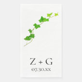 Groen Engels Ivy Vine Wedding Paper Guest Towels Servet (Voorkant)