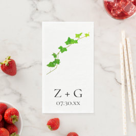 Groen Engels Ivy Vine Wedding Paper Guest Towels Servet