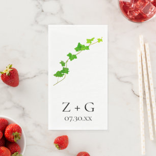 Groen Engels Ivy Vine Wedding Paper Guest Towels Servet