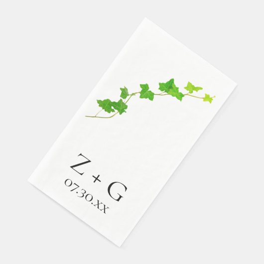Groen Engels Ivy Vine Wedding Paper Guest Towels Servet (Hoek)
