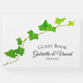 Groen Engels Ivy Vines Foliage Bruiloft Gastenboek