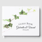 Groen Engels Ivy Vines Waterverf Wedding Gastenboek (Voorkant)