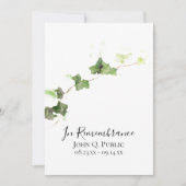 Groen Engels Ivy Waterverf Death Jubileum Kaart (Voorkant)