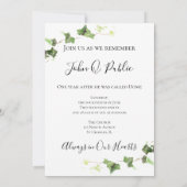 Groen Engels Ivy Waterverf Death Jubileum Kaart (Achterkant)