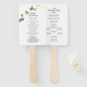 Groen Engels Ivy Waterverf Wedding Programme Handwaaier (Voorkant en achterkant)