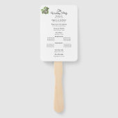 Groen Engels Ivy Waterverf Wedding Programme Handwaaier (Achterkant)
