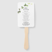 Groen Engels Ivy Waterverf Wedding Programme Handwaaier (Voorkant)