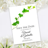 Groen Engels Ivy Wedding Save the Date