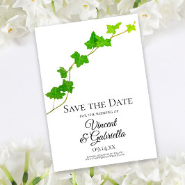 Groen Engels Ivy Wedding Save the Date