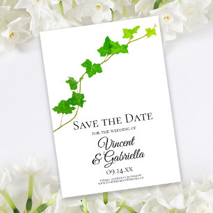 Groen Engels Ivy Wedding Save the Date