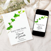 Groen Engels Ivy Wedding Save the Date