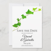 Groen Engels Ivy Wedding Save the Date (Voorkant)