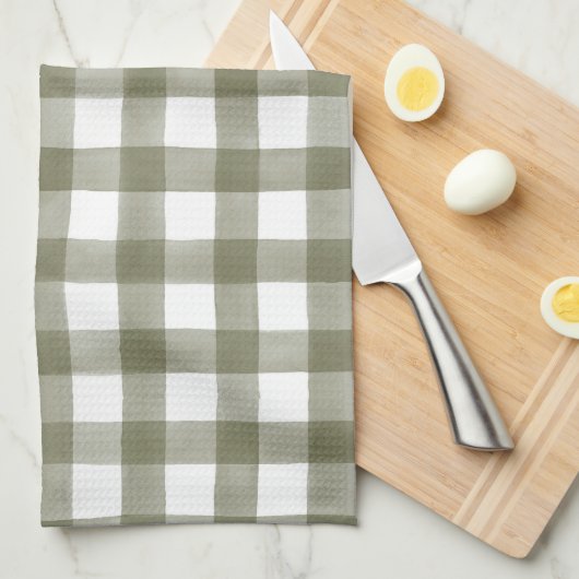 Groen Engels land Check Pset Kitchen Towel Theedoek (Quarter Fold)