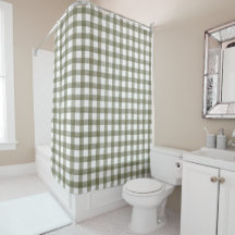 Groen Engels land Check Pset Shower Curtain
