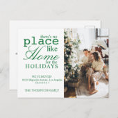 Groen Er is geen plaats zoals de Foto van het Huis Aankondigingskaart (Voorkant / Achterkant)