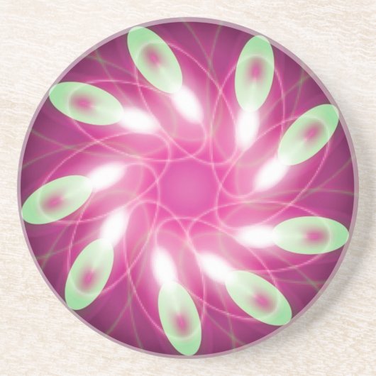 Groen EscapingPaars Zandsteen Onderzetter (Voorkant)