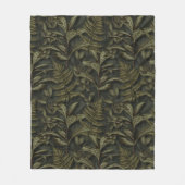 Groen Esthetisch - Donkere varens & bladeren Fleece Deken (Voorkant)