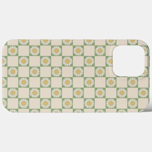 Groen Esthetisch geruit Zonnebloem Y2K Patroon Case-Mate iPhone Case (Achterkant (horizontaal))