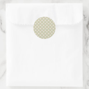 Groen Esthetisch geruit Zonnebloem Y2K Patroon Ronde Sticker