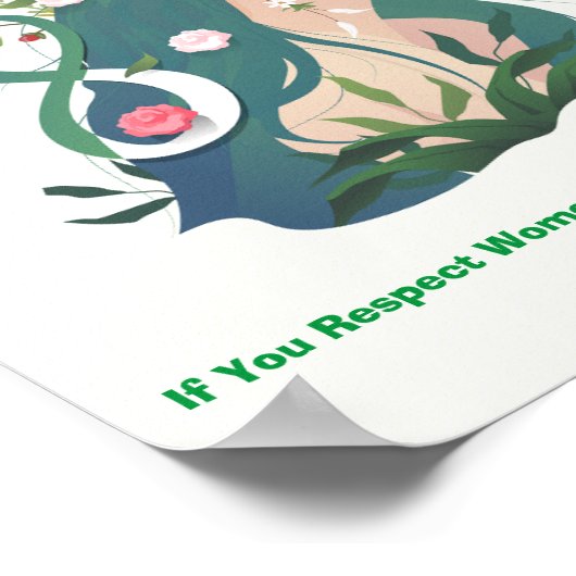 Groen esthetisch Poster op vrouwendag (Hoek)