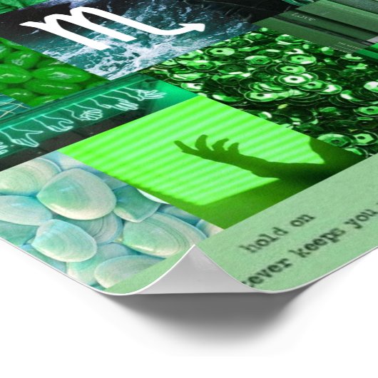 groen esthetisch scorpio zodiaal poster (Hoek)
