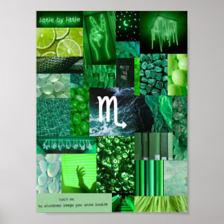 groen esthetisch scorpio zodiaal poster