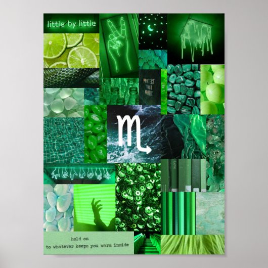 groen esthetisch scorpio zodiaal poster (Voorkant)