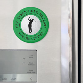 Groen Eten Slapen Golf Herhaal Ronde Golf Liefhebb Magneet