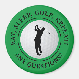 Groen Eten Slapen Golf Herhaal Ronde Golf Liefhebb Magneet