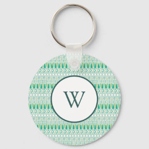 Groen ethisch patroonontwerp sleutelhanger