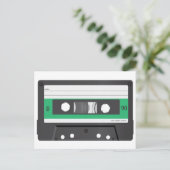 Groen etiket Compact Cassette Briefkaart (Staand voorkant)