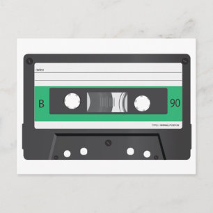Groen etiket Compact Cassette Briefkaart