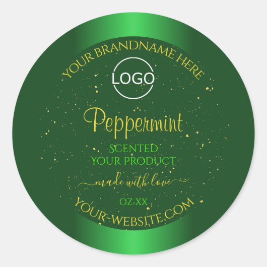 Groen etiket met etiket Zacht glitter toevoegen Lo (Voorkant)