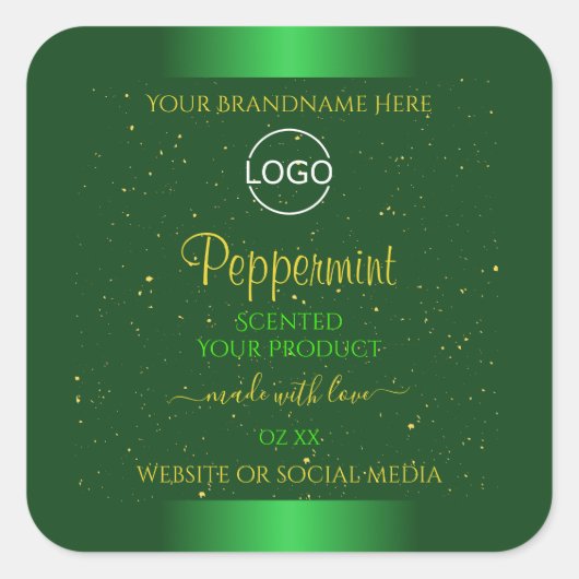 Groen etiket met etiket Zacht glitter toevoegen Lo (Voorkant)