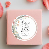 groen eucalyptus aangepaste bruiloft opslaan van d ronde sticker