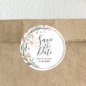 groen eucalyptus aangepaste bruiloft opslaan van d ronde sticker