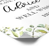 Groen Eucalyptus Advies en Gelukwensen Bord Poster (Hoek)