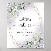 Groen Eucalyptus Advies En Goed Wensen Bord Poster (Voorkant)