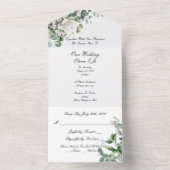 GROEN EUCALYPTUS ALLES IN ÉÉN BRUILOFT UITNODIGING (Binnen)