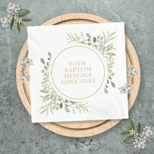 Groen Eucalyptus Aquarel Doop Christening Servet