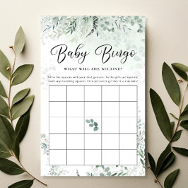 Groen Eucalyptus Baby Bingo spel Kaart