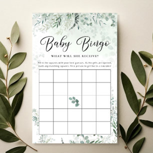 Groen Eucalyptus Baby Bingo spel Kaart